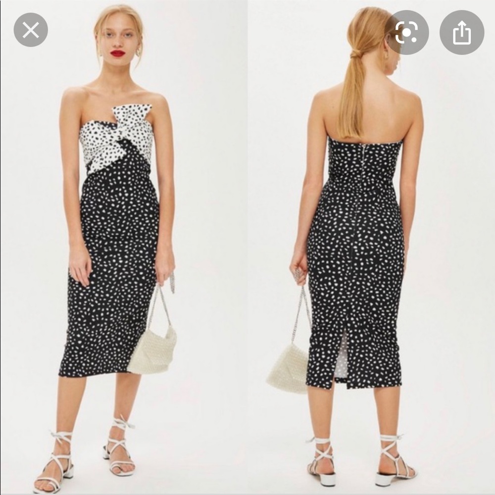 TOP SHOP STRAPLESS DRESS